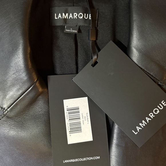 LaMarque NWT Black Elza Notched-Collar
Leather Jacketin Sz L - Picture 8 of 9